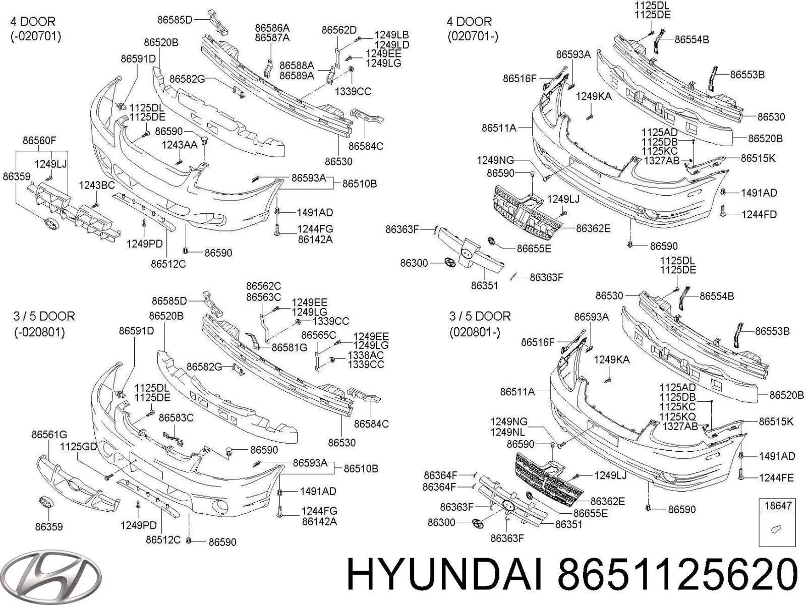 Купить Передний бампер Хендай Акцент II LC