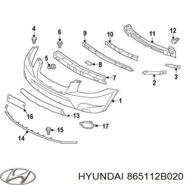 865112B020 Hyundai/Kia pára-choque dianteiro