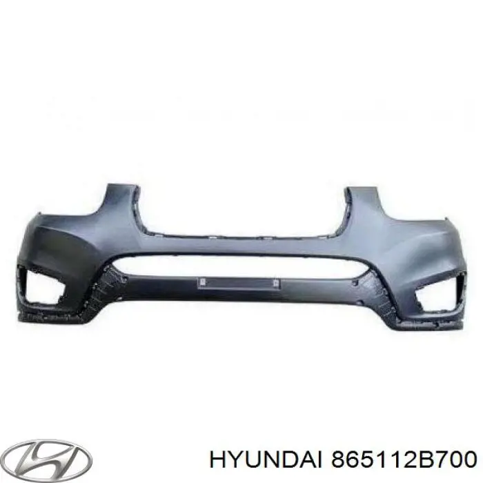 Бампер передний, верхняя часть на Hyundai Santa Fe II 