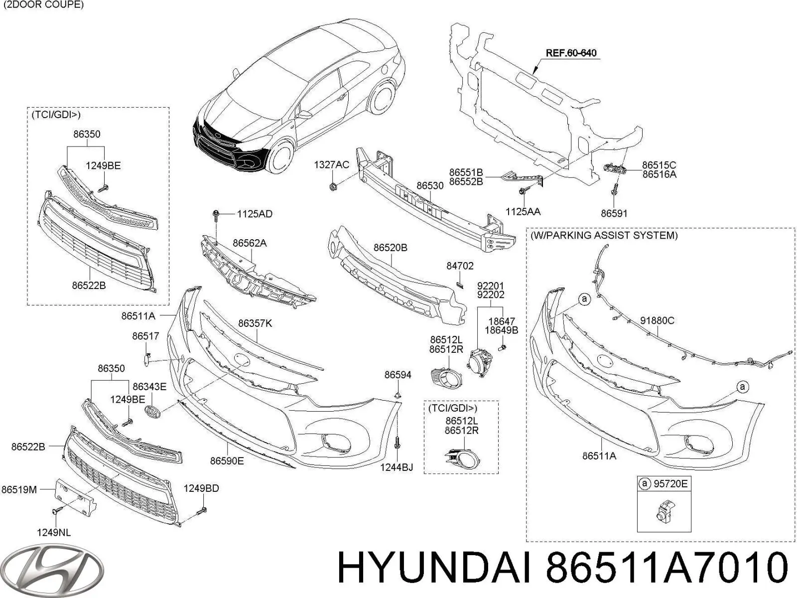 Бампер на авто Hyundai/Kia 86511A7010 цена, от 523.70 USD