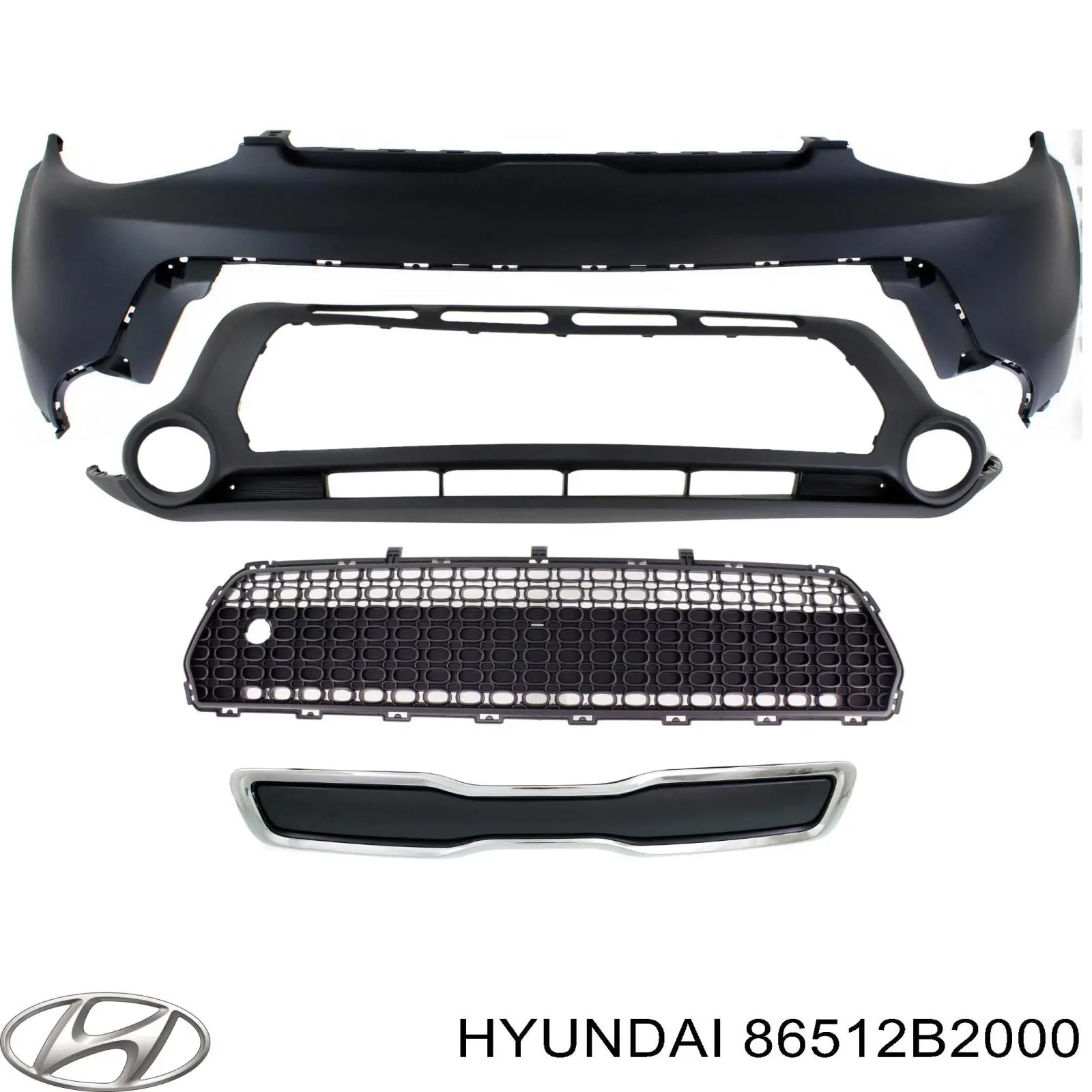 86512B2000 Hyundai/Kia бампер передний, нижняя часть