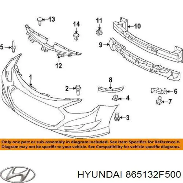 Купить 865132F500 Hyundai/Kia Кронштейн усилителя переднего бампера