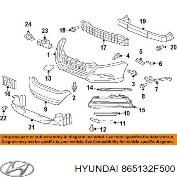 Кронштейн усилителя переднего бампера 865132F500 Hyundai/Kia