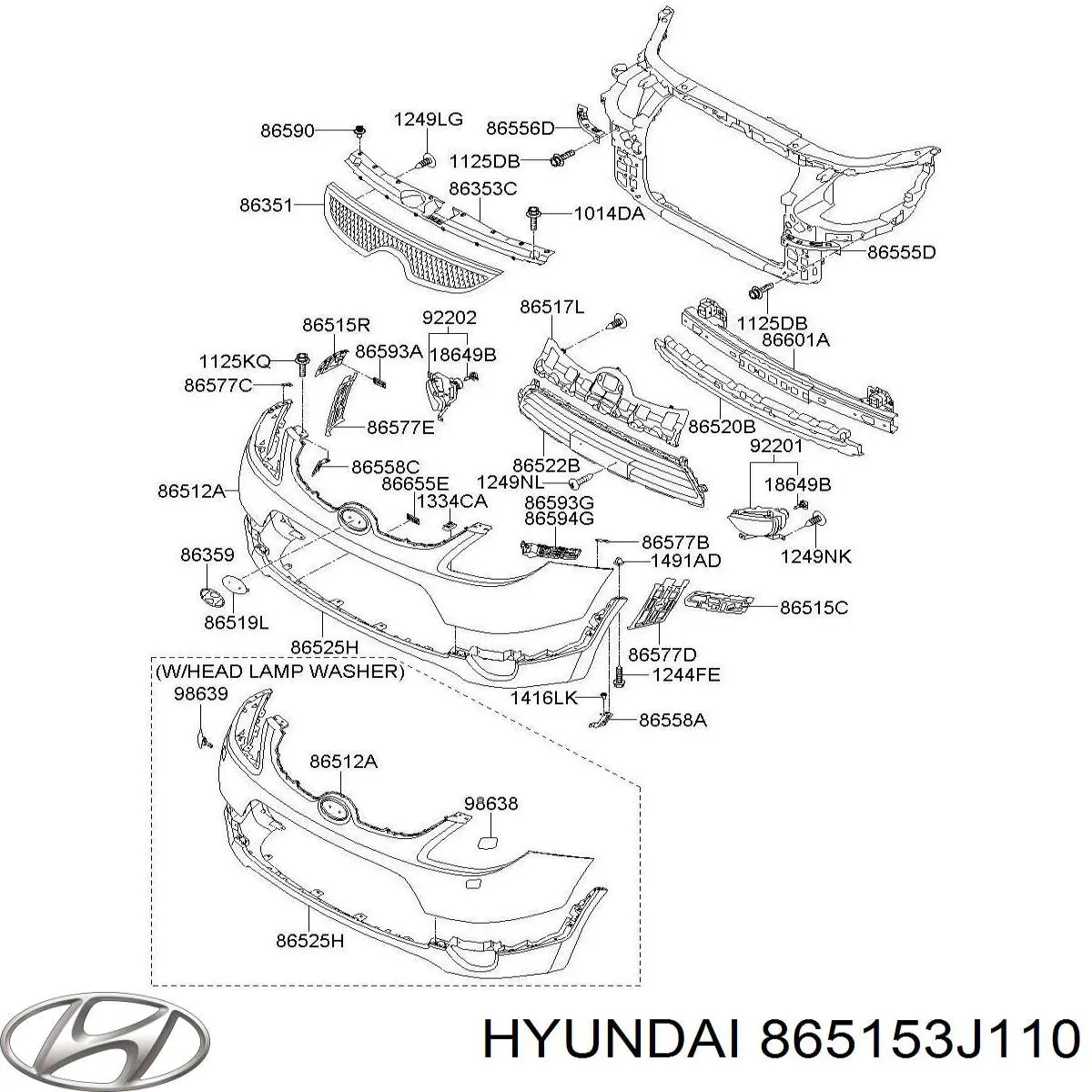Купить 865153J110 Hyundai/Kia Крепление бампера