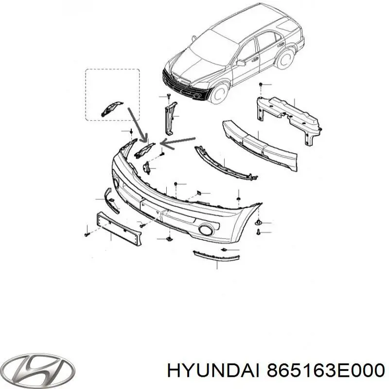 Кронштейн бампера переднего внешний правый Hyundai/Kia 865163E000 цена, от 16.95 USD