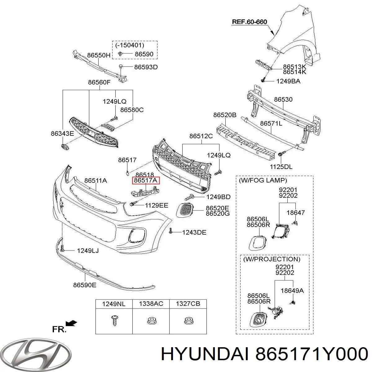 Кронштейн крепления бампера переднего левый Hyundai/Kia 865171Y000 цена, от 5.11 USD