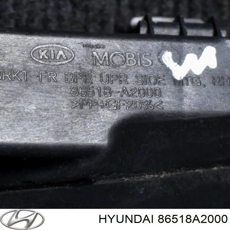 86518A2000 Hyundai/Kia направляющая переднего бампера правая