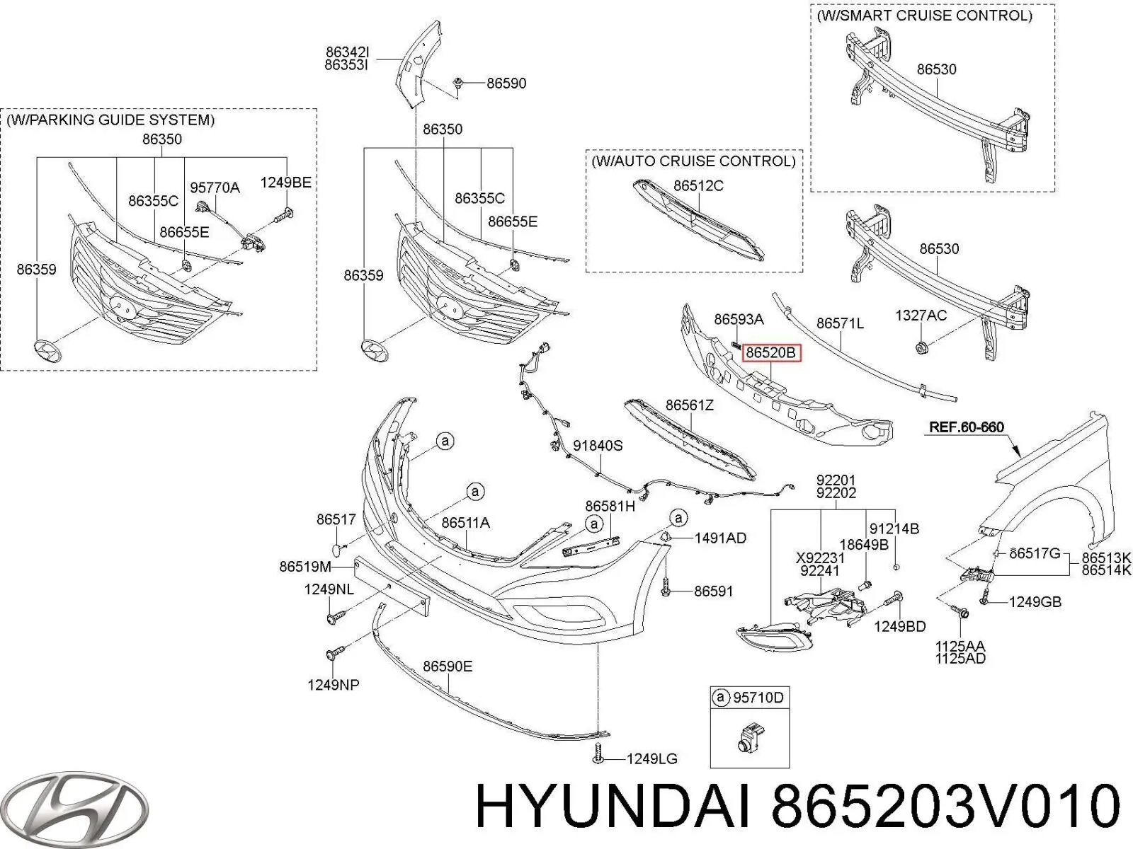 Абсорбер (наполнитель) бампера переднего на Hyundai Azera HG