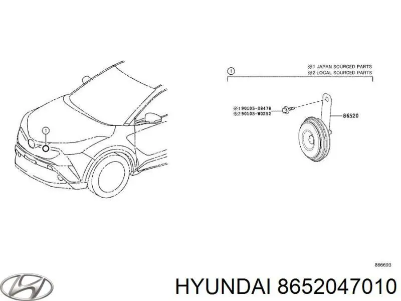  8652047010 Hyundai/Kia