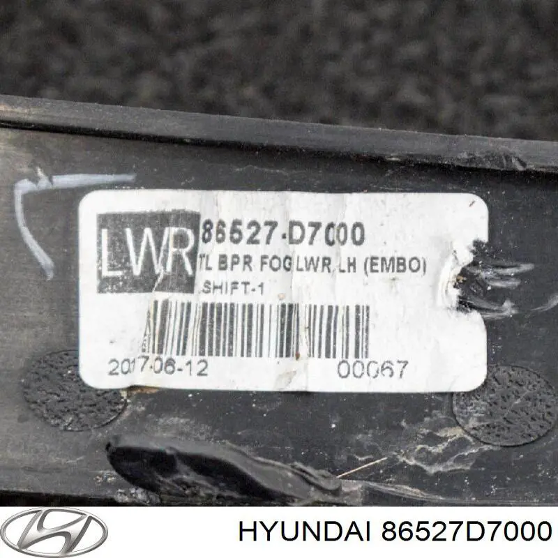 86527D7000 HYUNDAI Moldura de parachoques delantero izquierdo original y equivalente