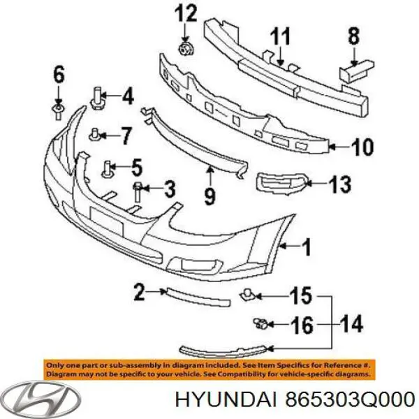 Шина бампера переднего Hyundai/Kia 865303Q000 цена, от 117.21 USD