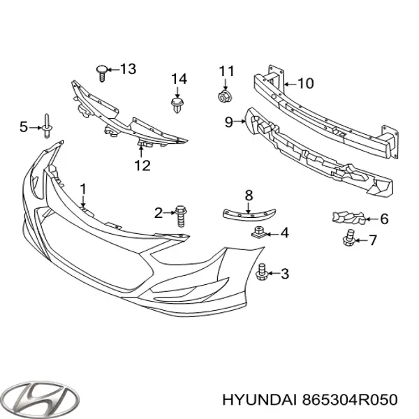 Усилитель переднего бампера Hyundai Sonata YF (Хундай Соната)