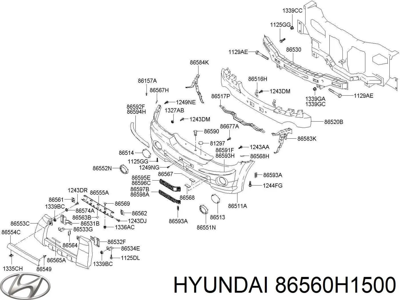 Энергопоглотитель переднего бампера Hyundai/Kia 86560H1500 цена, от 7.32 USD