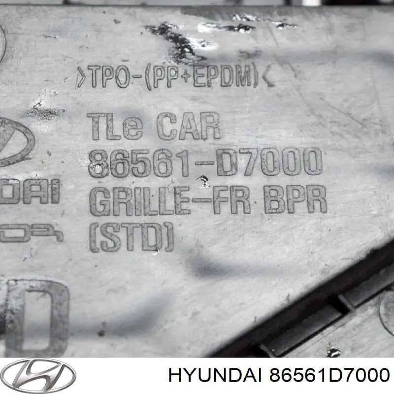 Решетка бампера переднего нижняя Hyundai/Kia 86561D7000