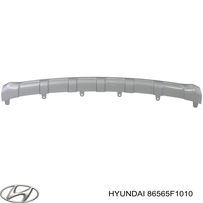 86565F1010 Hyundai/Kia placa sobreposta central do pára-choque dianteiro