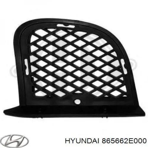 865662E000 Hyundai/Kia grelha direita do pára-choque dianteiro