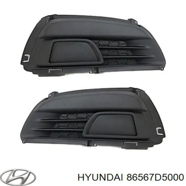 86567D5000 Hyundai/Kia решетка бампера переднего внутренняя левая