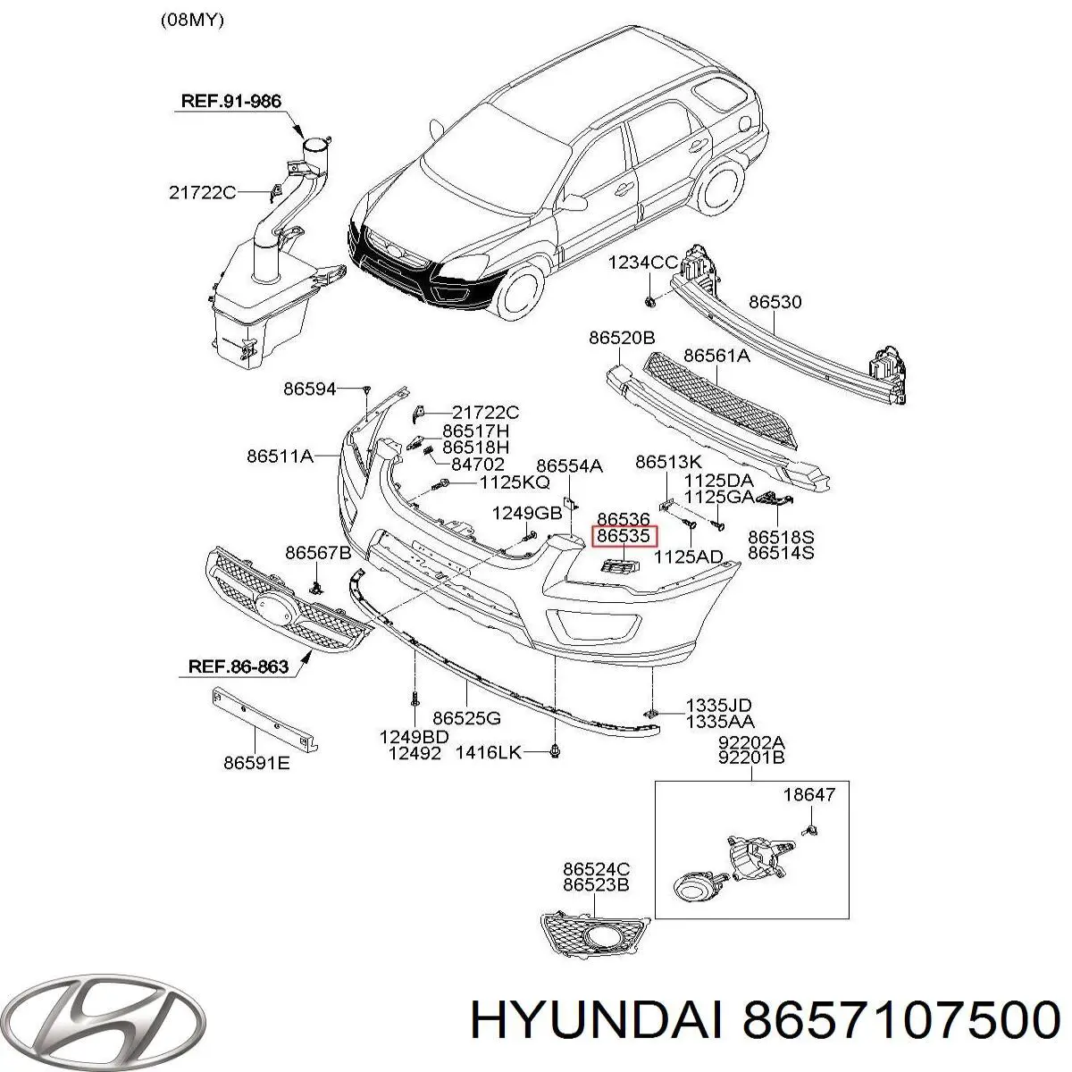 8657107500 Hyundai/Kia 