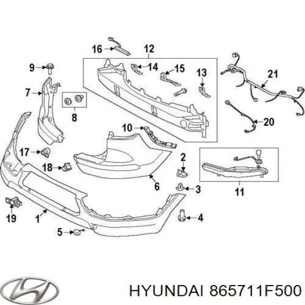 Кронштейн крепления бампера переднего левый Hyundai/Kia 865711F500 цена, от  USD