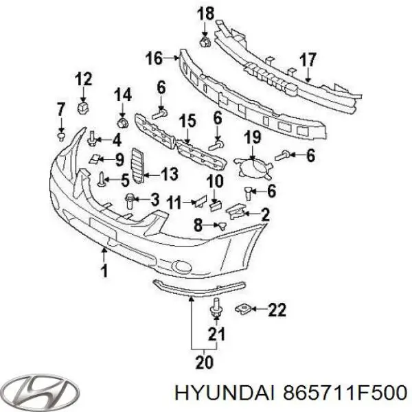 Купить 865711F500 Hyundai/Kia Крепление бампера