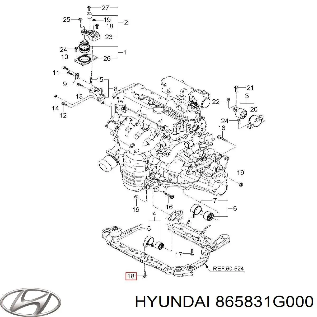 Купить 865831G000 Hyundai/Kia Кронштейн усилителя переднего бампера