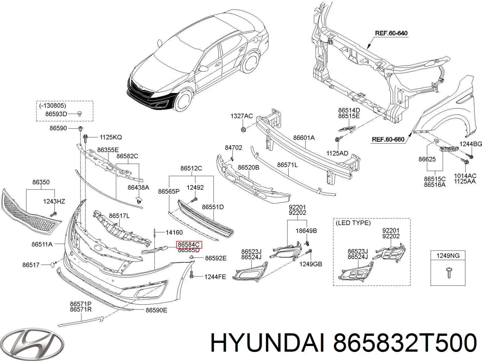 Купить 865832T500 Hyundai/Kia Крепление бампера