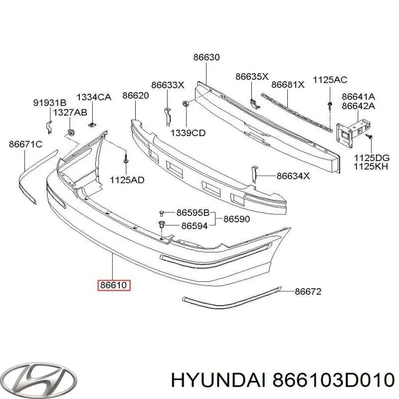 Pára-choque traseiro Hyundai/Kia 866103D010 preço, a partir de 210,07 USD