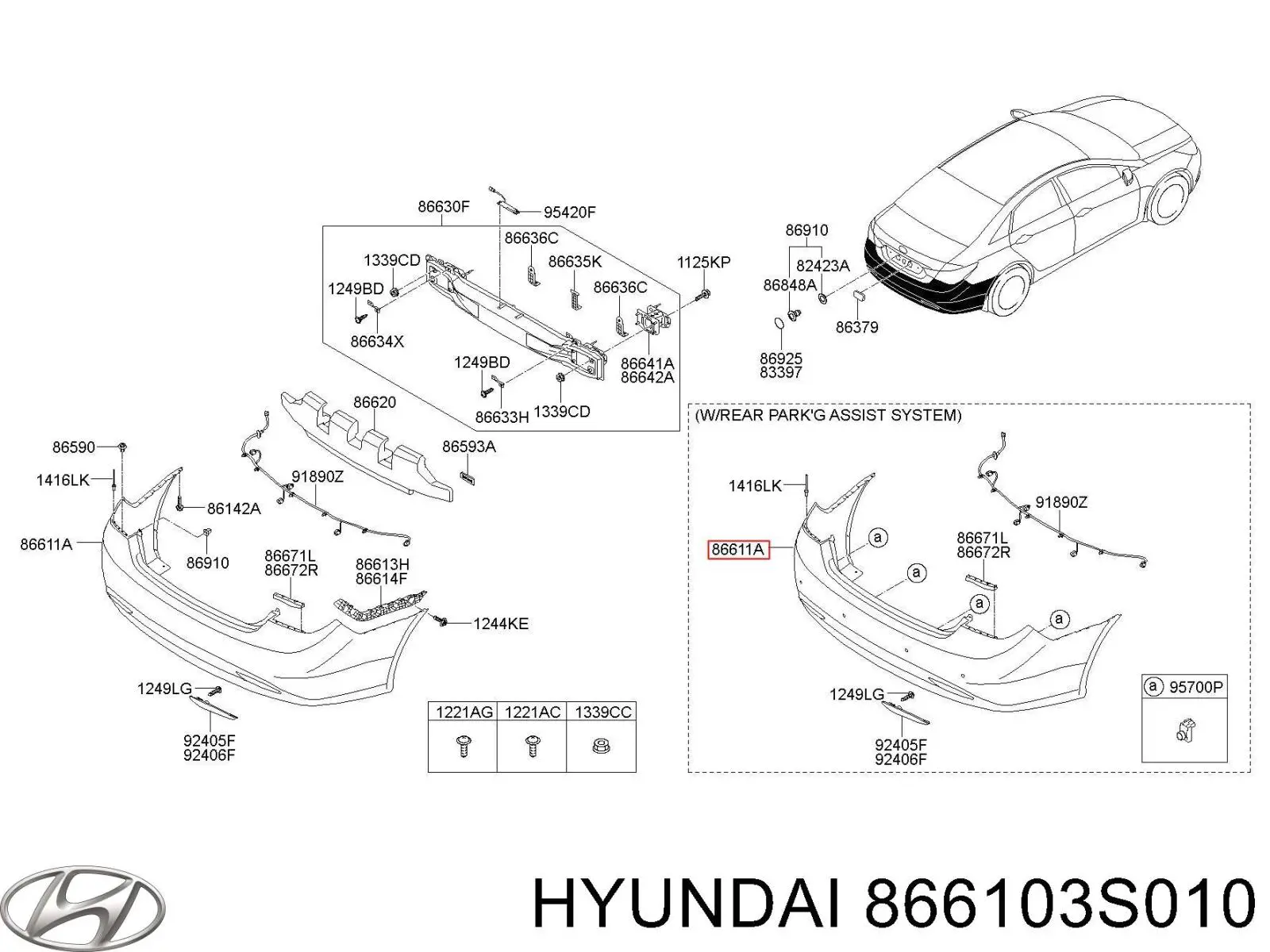 Бампер задний Hyundai Sonata YF (Хундай Соната)