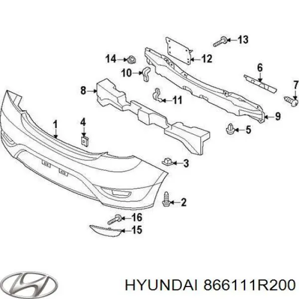 866111R200 Hyundai/Kia Задний бампер