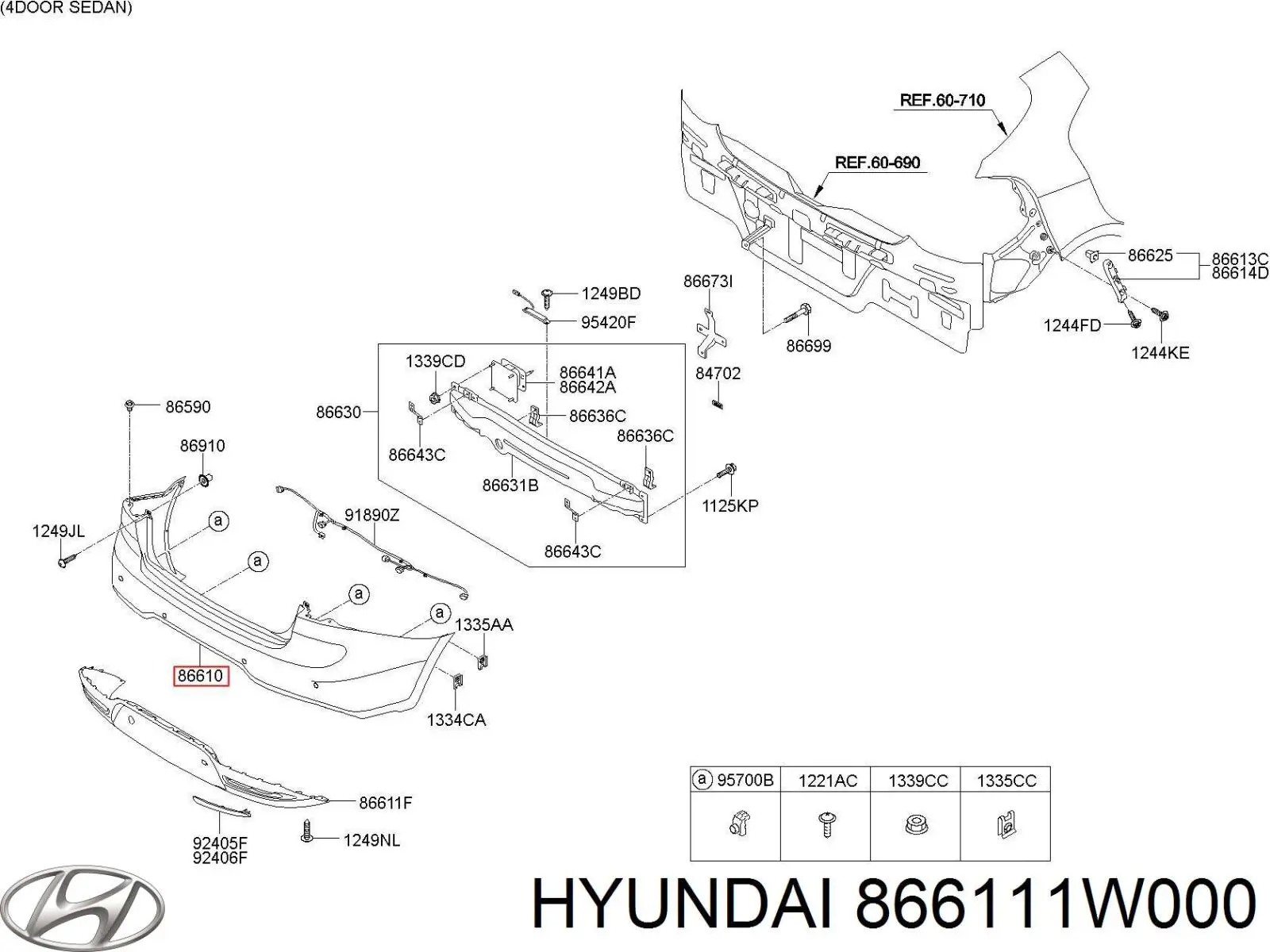 Бампер задний Hyundai/Kia 866111W000 цена, от 174.91 USD