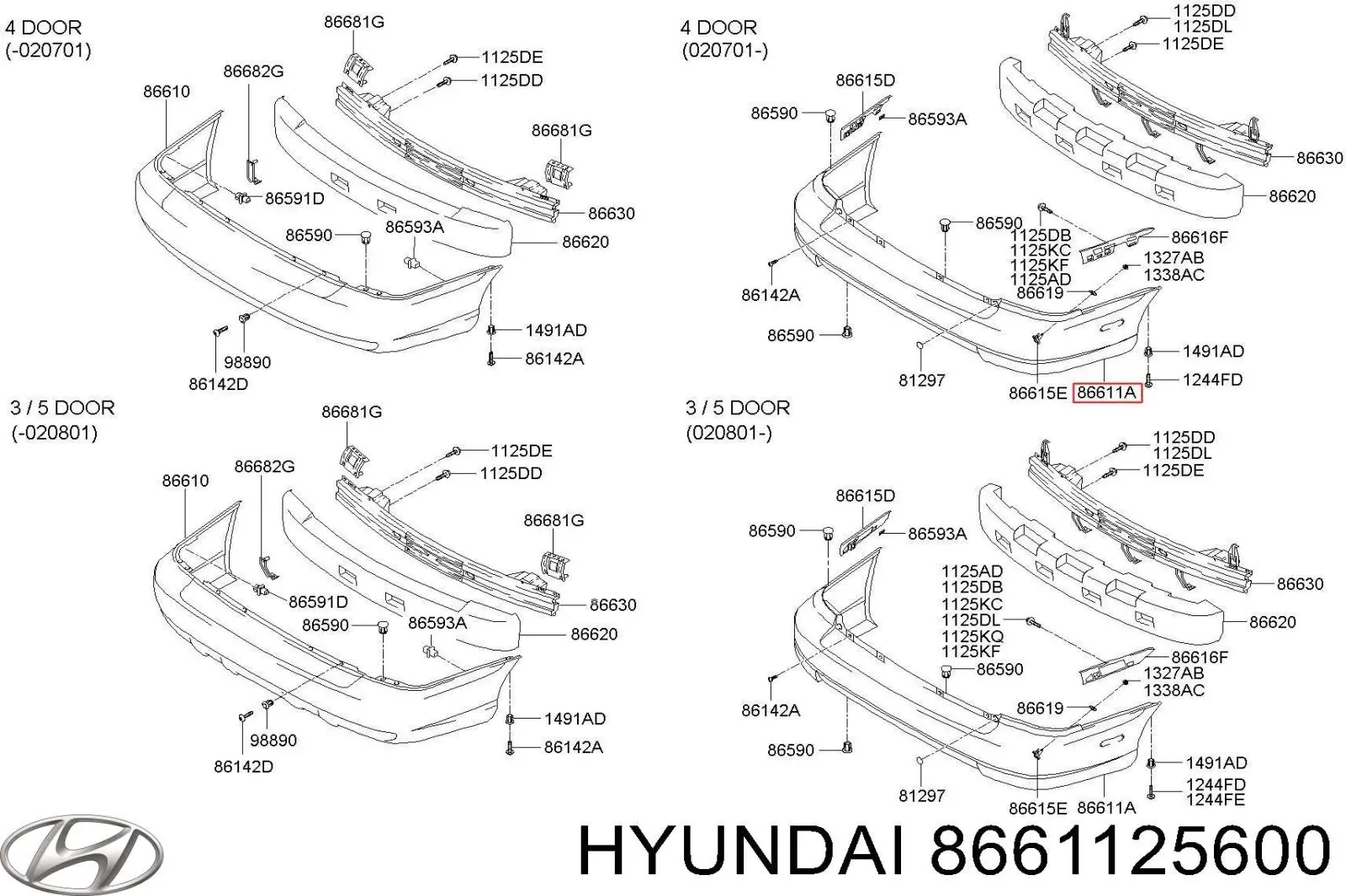 Бампер задний 8661125600 Chrysler