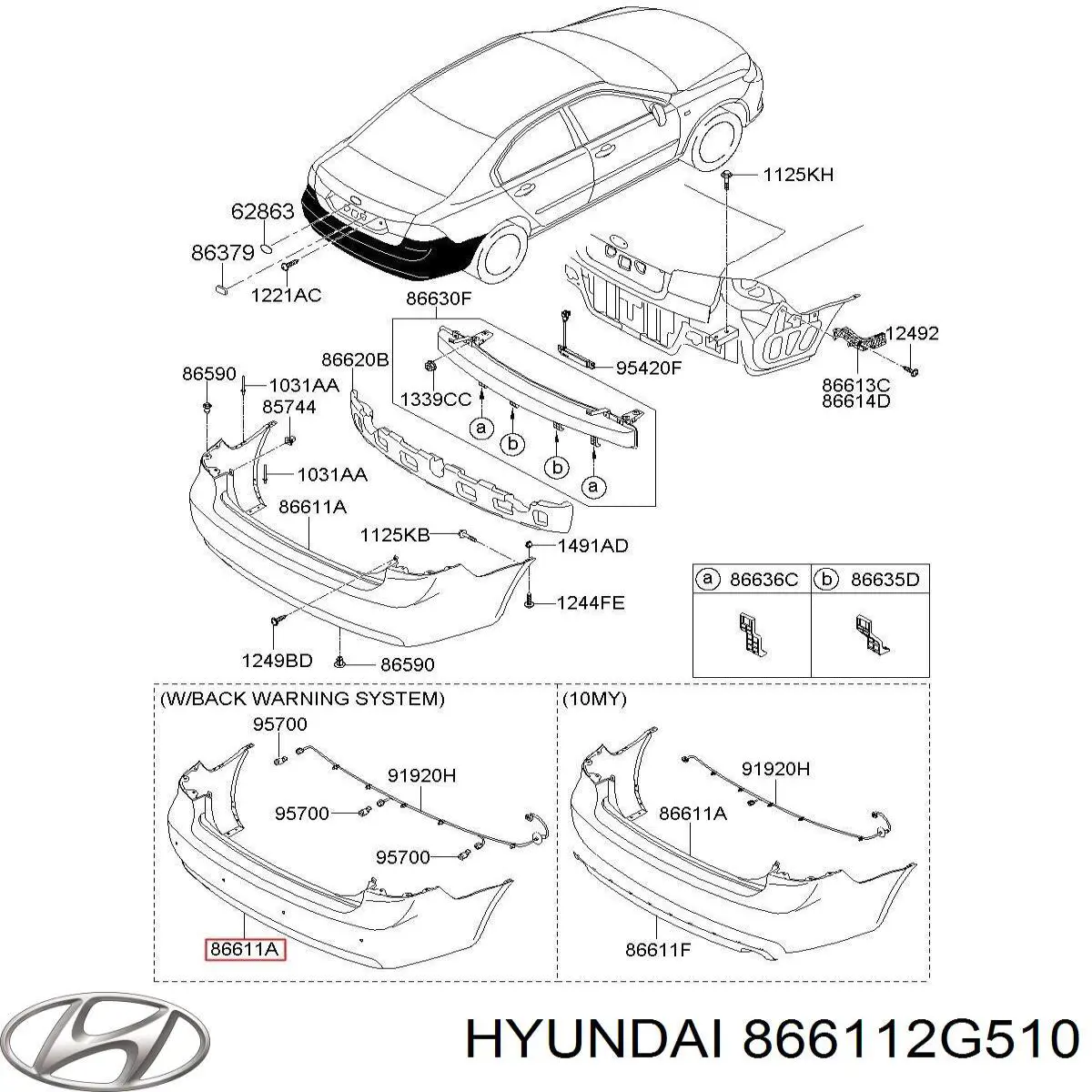 866112G510 Hyundai/Kia Задний бампер