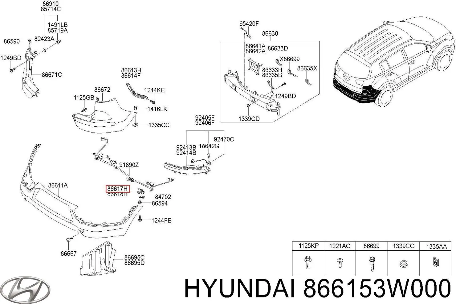  866153W000 Hyundai/Kia