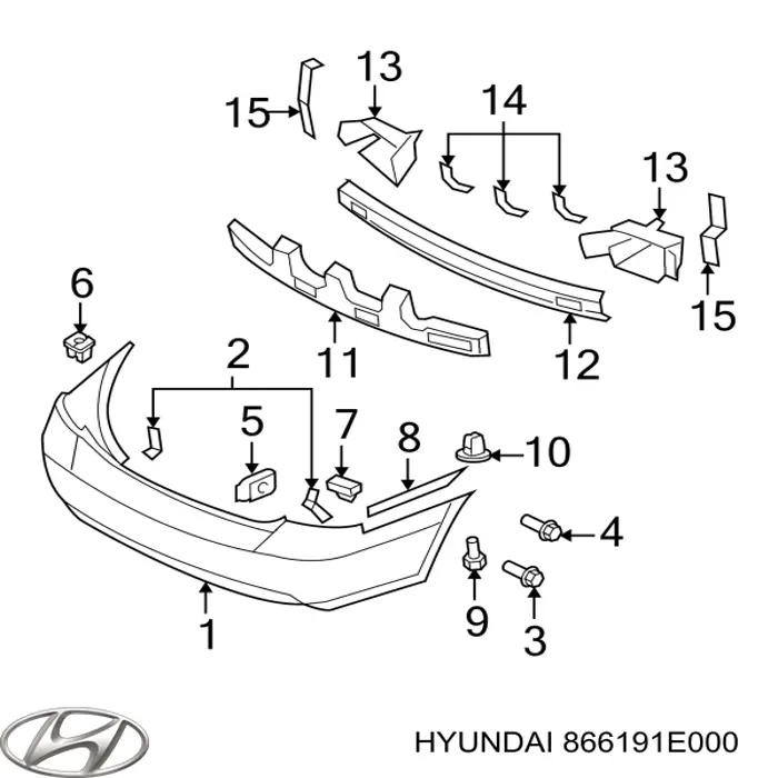 Кронштейн бампера заднего внешний правый Hyundai/Kia 866191E000 цена, от 3.36 USD