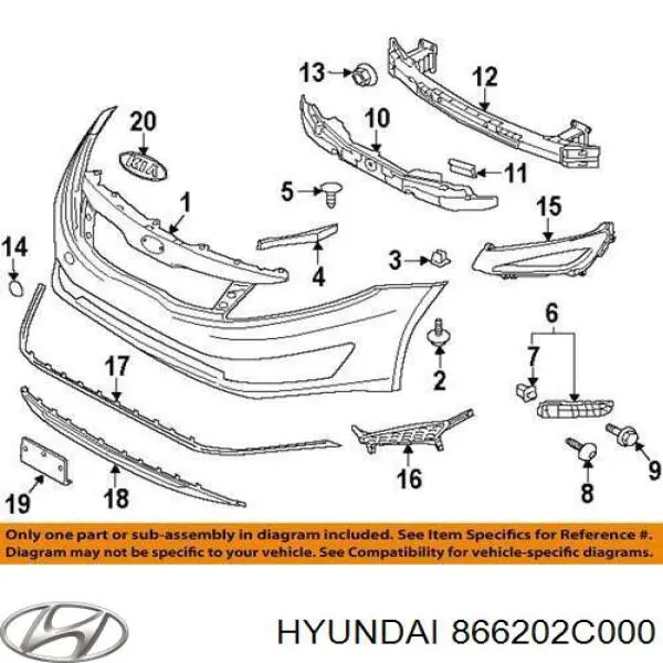 866202C000 Hyundai/Kia абсорбер (наполнитель бампера заднего)