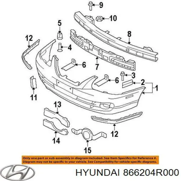866204R000 Hyundai/Kia Абсорбер бампера заднего
