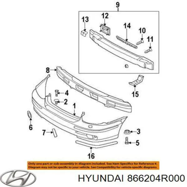 Наполнитель заднего бампера Hyundai/Kia 866204R000 цена, от 29.24 USD