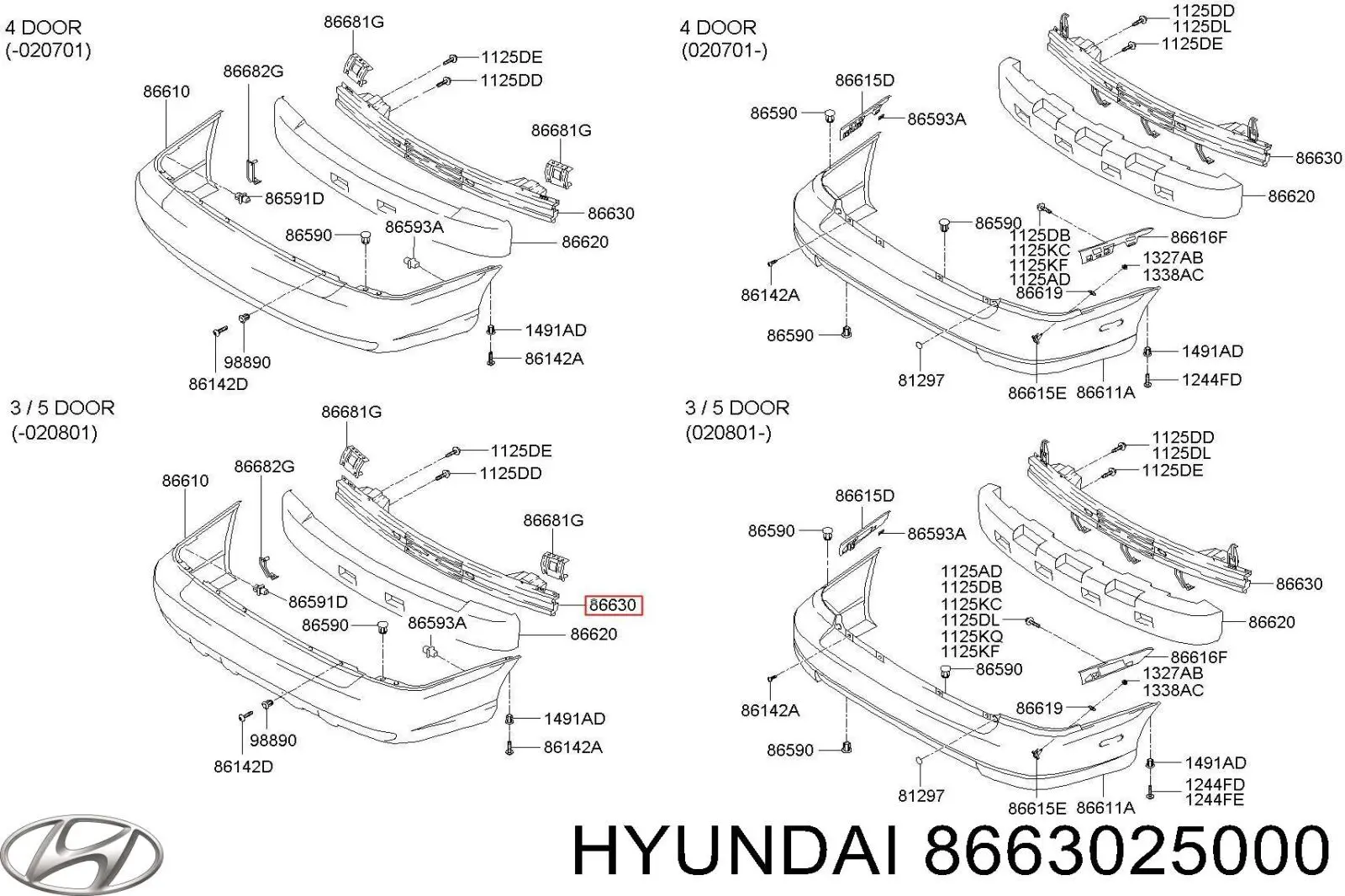 Балка бампера заднего Hyundai Accent II седан (LC) (1999 - 2005) цена, от 104.08 USD