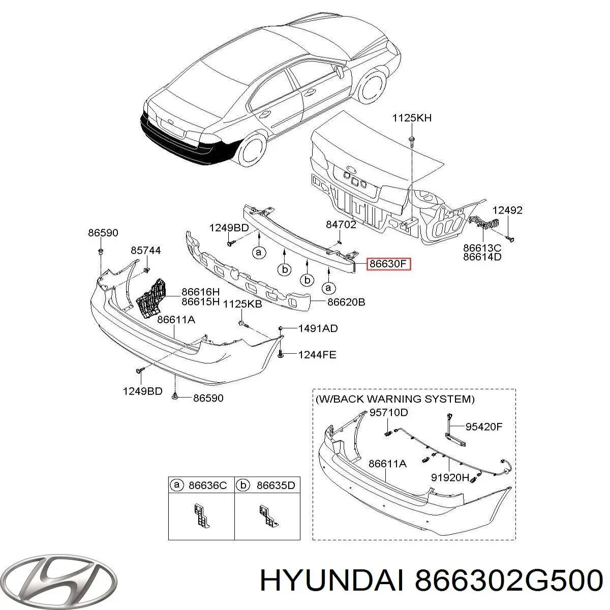 Купить 866302G500 Hyundai/Kia Шина бампера заднего