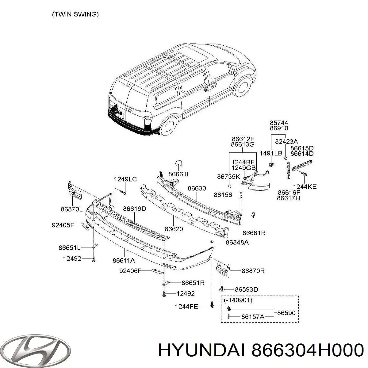Балка бампера заднего Hyundai/Kia 866304H000 цена, от 222.26 USD