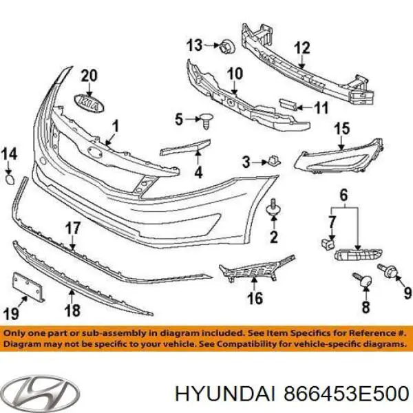 866453E500 Hyundai/Kia накладка бампера заднего верхняя защитная (ступень-подножка)
