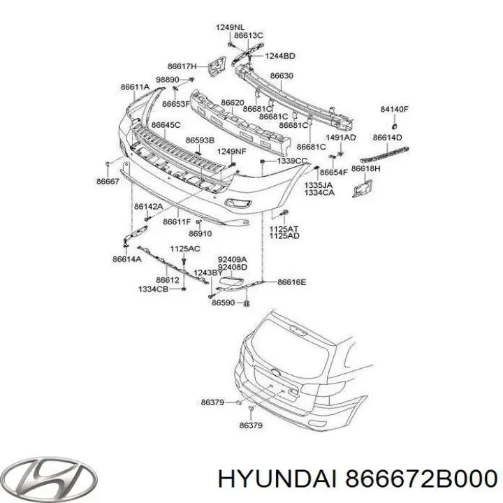 Купить 866672B000 Hyundai/Kia Заглушка буксировочного крюка