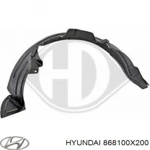 868100X200 Hyundai/Kia guarda-barras esquerdo do pára-lama dianteiro