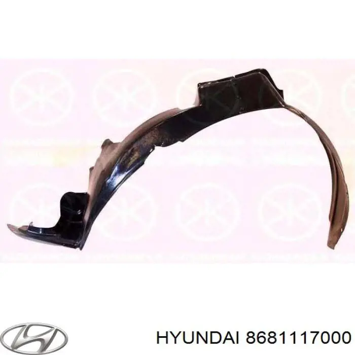 8681117000 Hyundai/Kia guarda-barras esquerdo do pára-lama dianteiro