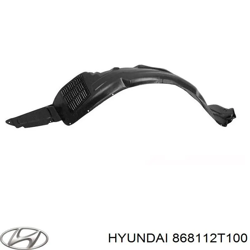 868112T100 Hyundai/Kia guarda-barras esquerdo do pára-lama dianteiro