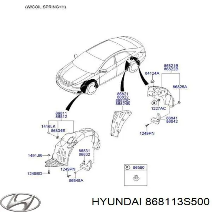 Подкрылок передний левый 868113S500 Hyundai/Kia