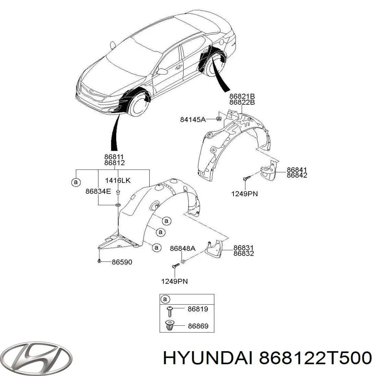 Купить 868122T500 Hyundai/Kia Подкрылок передний правый