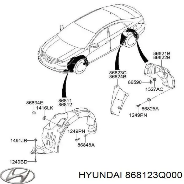 Подкрылок передний правый Хундай Соната YF (Hyundai Sonata)