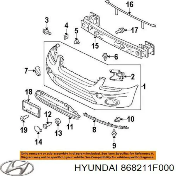 Купить 868211F000 Hyundai/Kia Подкрылок задний левый