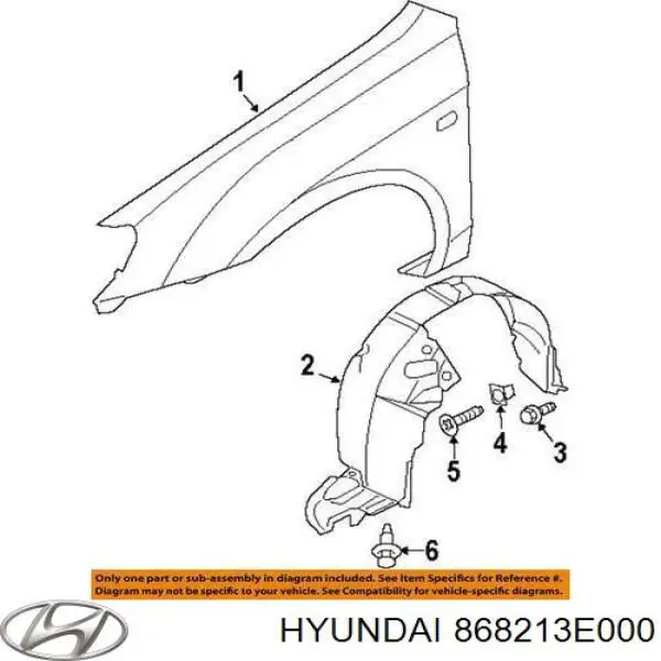 Подкрылок задний левый Hyundai/Kia 868213E000 цена, от 10.14 USD
